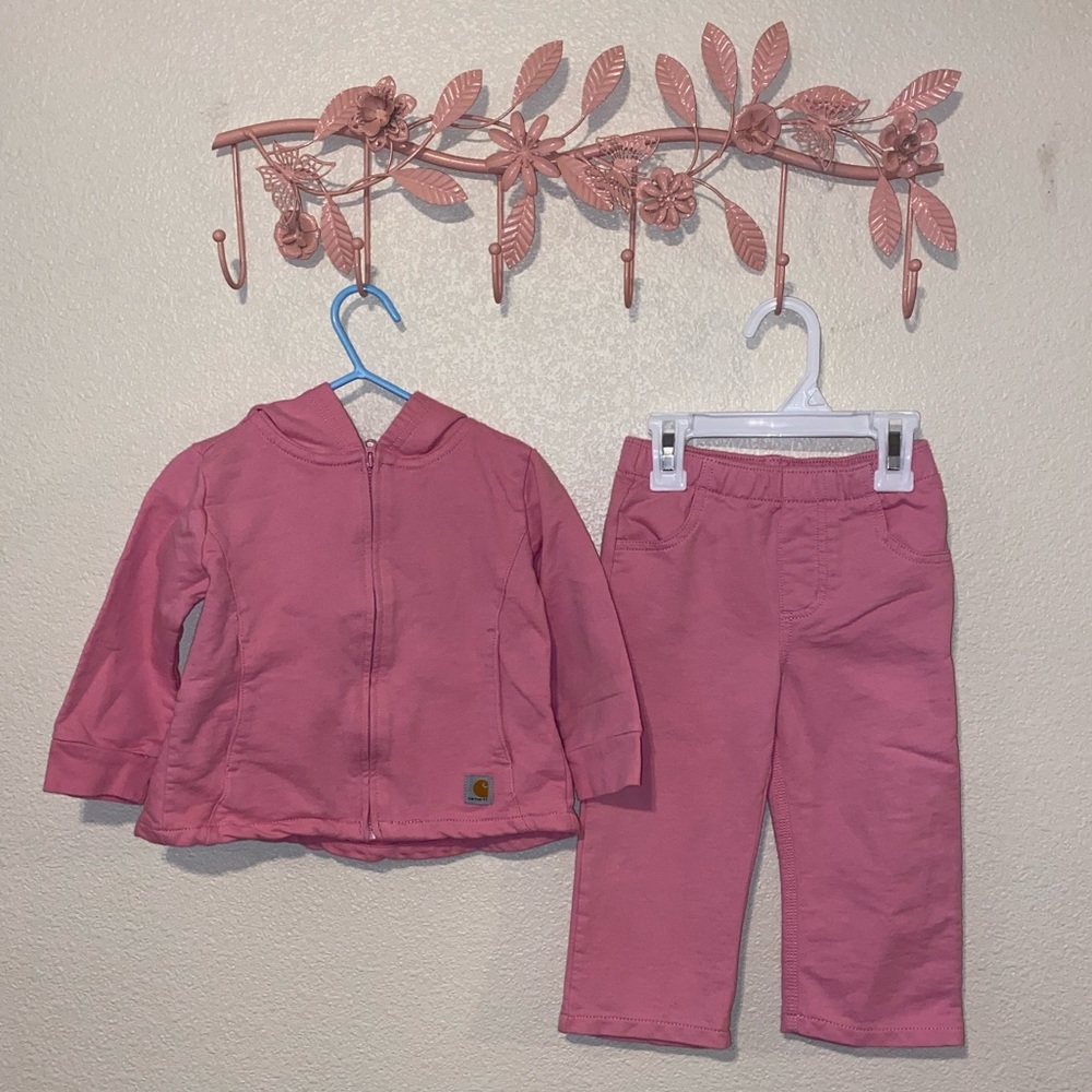 Carhartt• 18month• light jacket and pants set•pink